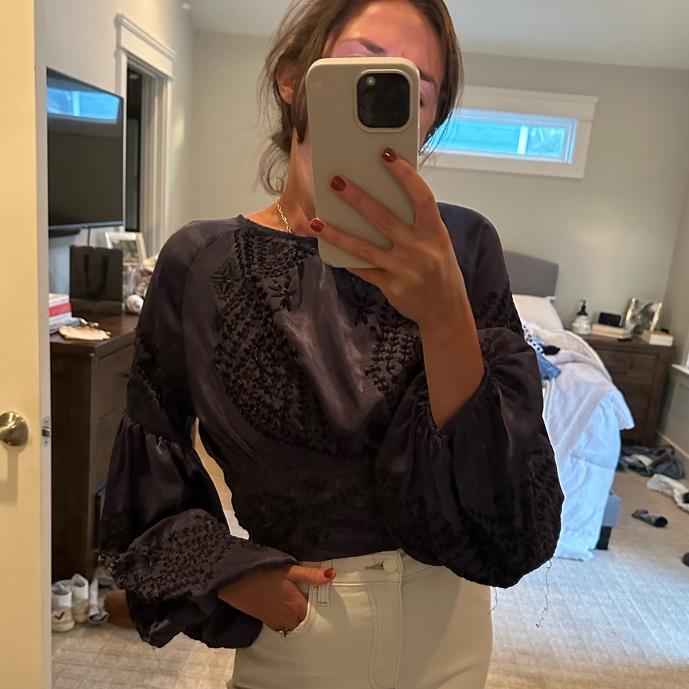 Free people silk backless top